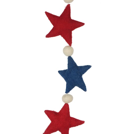 6ft. Red, White &#x26; Blue Puffy Star Garland by Celebrate It&#x2122;